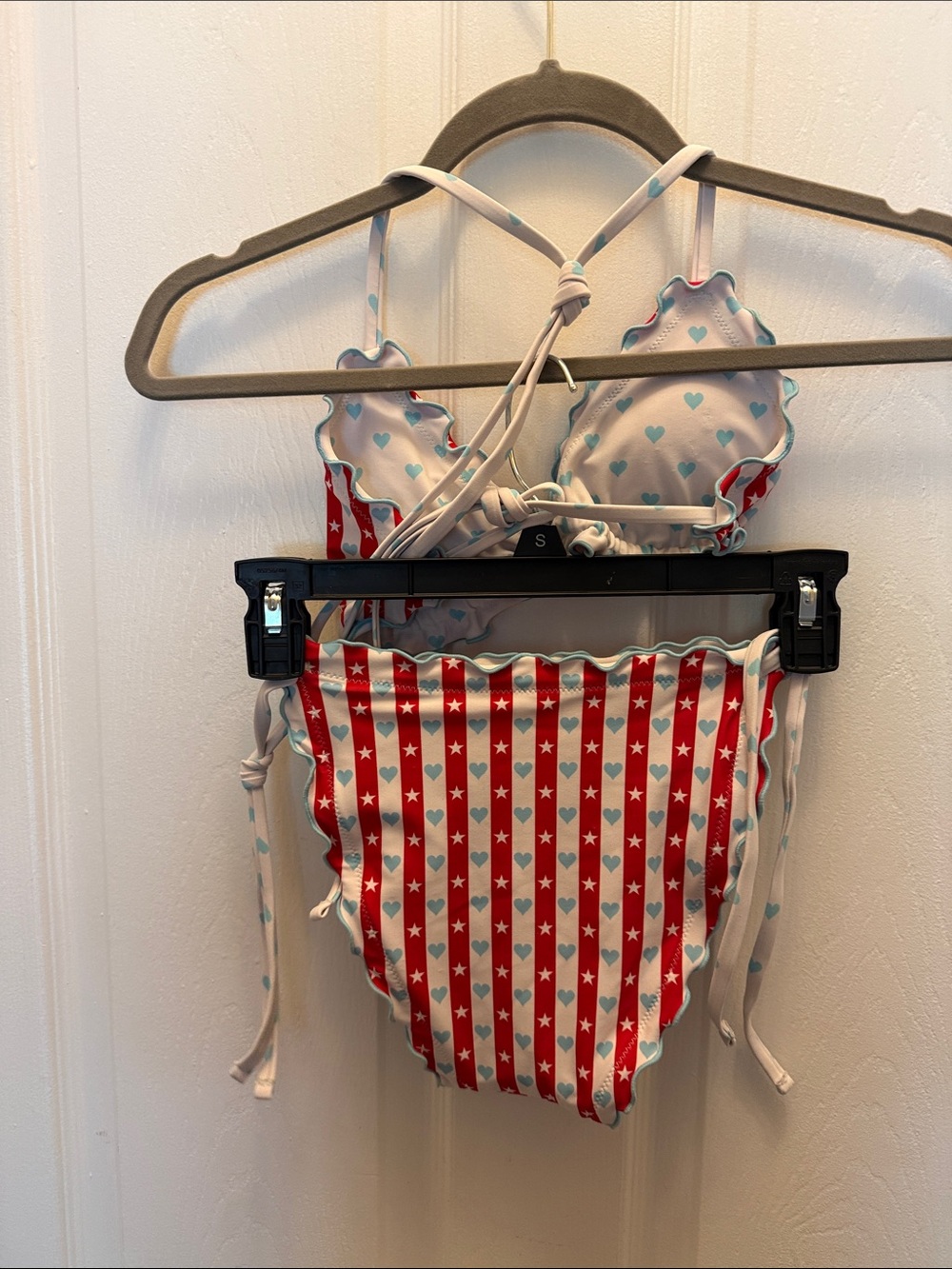 Source Unknown Red & White Striped Star Print Bikini Set - Picture 2 of 5